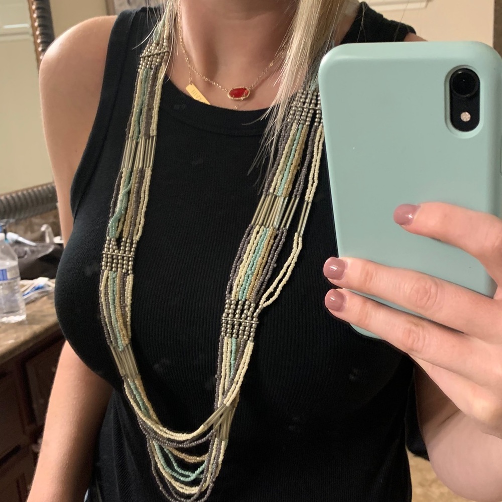 Multi color long necklace